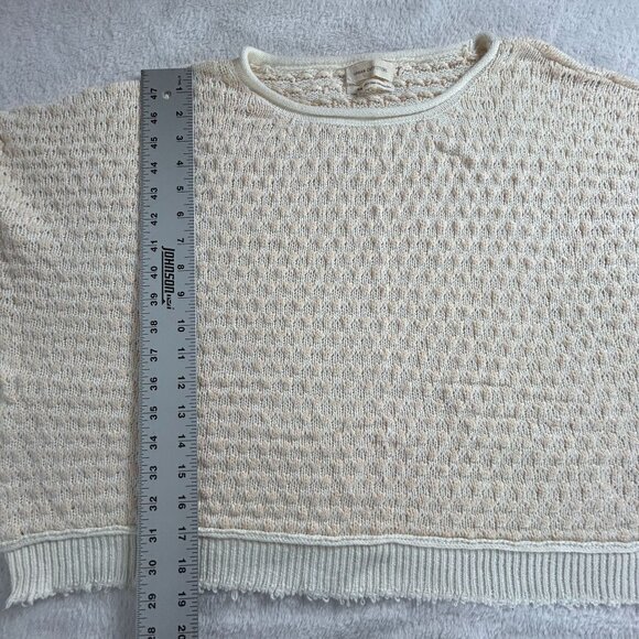 Urban Outfitters Womens Cream Textured Knit Dolman Sleeve Crop Sweater Medium - Picture 8 of 8